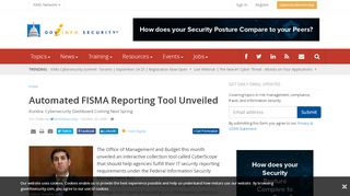 
                            5. Automated FISMA Reporting Tool Unveiled - GovInfoSecurity