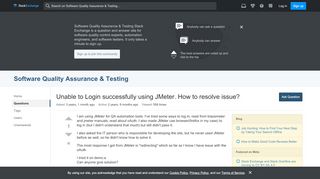 
                            2. automated testing - Unable to Login successfully using JMeter. How ...