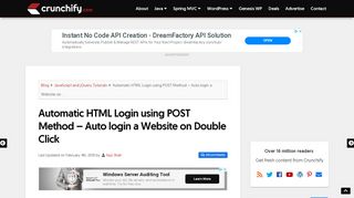 
                            8. Automatic HTML Login using POST Method - Crunchify