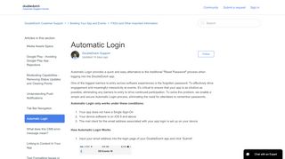 
                            4. Automatic Login – DoubleDutch Customer Support