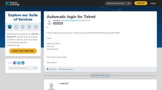 
                            7. Automatic login for Telnet - Experts-Exchange