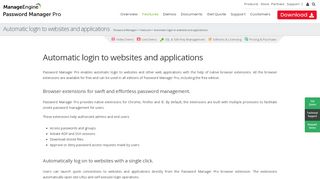 
                            9. Automatic login to websites and applications - Password Manager Pro