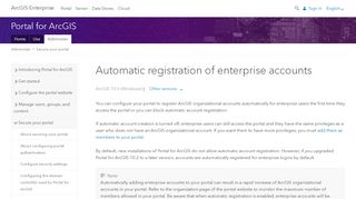 
                            5. Automatic registration of enterprise accounts—Portal for ArcGIS (10.5 ...