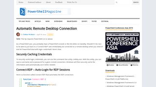 
                            4. Automatic Remote Desktop Connection – PowerShell Magazine