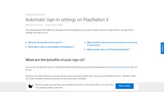 
                            2. Automatic sign-in settings on PlayStation 3