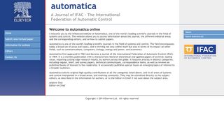 
                            4. automatica - A Journal of IFAC - The International Federation of ...