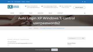 
                            8. Automatically login to XP, Windows 7 - CK Computer Solutions