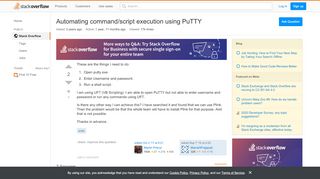 
                            4. Automating command/script execution using PuTTY - Stack Overflow