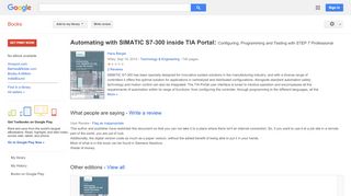 
                            8. Automating with SIMATIC S7-300 inside TIA Portal: Configuring, ...