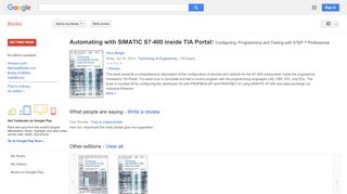 
                            6. Automating with SIMATIC S7-400 inside TIA Portal: Configuring, ...