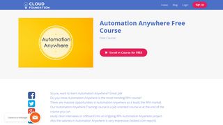 
                            7. Automation Anywhere Free Course | CloudFoundation | Start ...