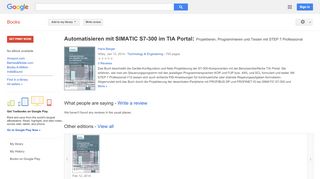 
                            6. Automatisieren mit SIMATIC S7-300 im TIA Portal: Projektieren, ...