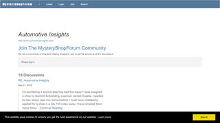 
                            8. Automotive Insights: Discussions @ MysteryShopForum.com