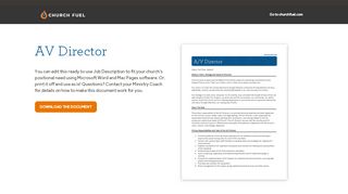 
                            7. AV Director - Church Fuel Member Portal