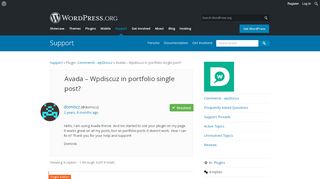 
                            8. Avada – Wpdiscuz in portfolio single post? | WordPress.org