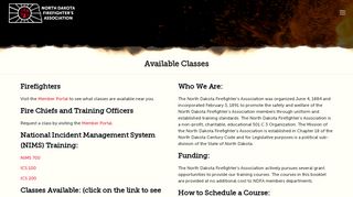 
                            2. Available Classes | North Dakota Firefighter's Association