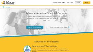 
                            2. Available Financial Services | Advance America