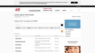 
                            4. Available positions - Working at H&M