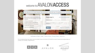 
                            1. AvalonAccess - Welcome - Sign In