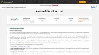 
                            7. Avanse Education Loan @10.25% Lowest Rates in 31 August 2019