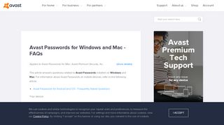 
                            8. Avast Passwords for Windows and Mac - FAQs | …