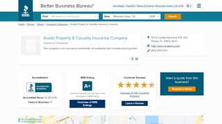 
                            8. Avatar Property & Casualty Insurance Company | …