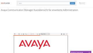 
                            6. Avaya Communication Manager Kurzübersicht für …