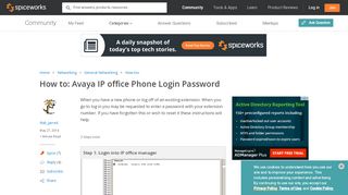 
                            4. Avaya IP office Phone Login Password - Networking