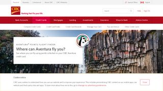 
                            4. Aventura Points Flight Finder | Credit Cards | CIBC