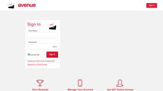 
                            1. Avenue credit card - Manage your account