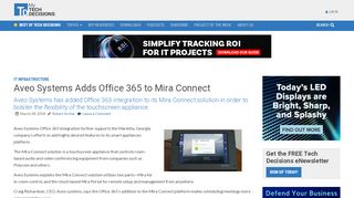 
                            8. Aveo Systems Adds Office 365 to Mira Connect - My TechDecisions