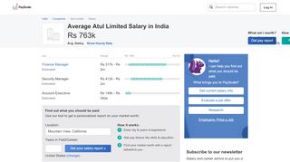 
                            8. Average Atul Limited Salary in India | PayScale