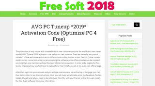 
                            6. AVG PC Tuneup *2019* Activation Code (Optimize PC 4 Free)