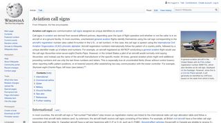 
                            9. Aviation call signs - Wikipedia