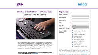 
                            5. Avid S1 Control is Coming Soon! Sign Up to Get Notified | Avid