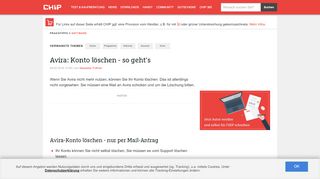 
                            9. Avira: Konto löschen - so geht's - CHIP