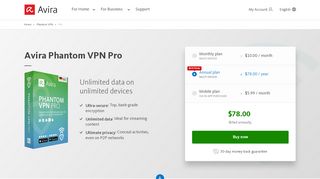 
                            1. Avira Phantom VPN Pro: protection with unlimited data