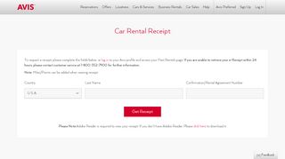 
                            2. Avis Car Rental Receipt | Avis Rent a Car