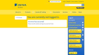 
                            3. Aviva Broker - You are currently not logged in.