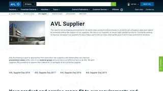 
                            1. AVL Supplier - avl.com