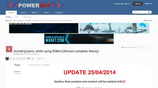 
                            4. Avoiding bans, while using RSBot (Almost complete theory ...