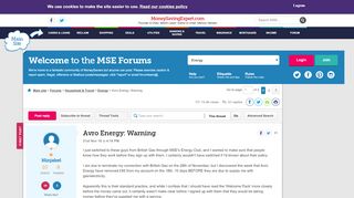 
                            7. Avro Energy: Warning - MoneySavingExpert.com Forums