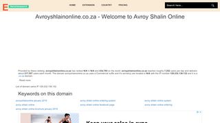 
                            10. Avroyshlainonline.co.za - Welcome to Avroy Shalin Online