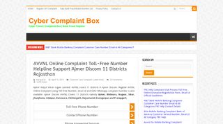 
                            8. AVVNL Online Complaint Toll-Free Helpline Support email ...