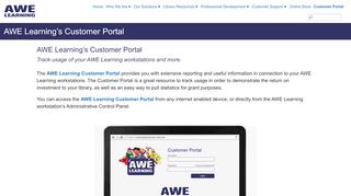 
                            3. AWE Learning Customer Portal