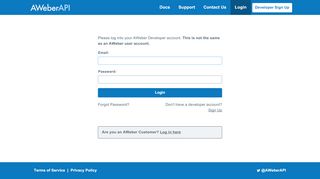 
                            6. AWeber Developer - Login