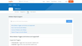 
                            6. AWeber - Integration Help & Support | Zapier