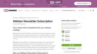 
                            5. AWeber Newsletter Subscription - WooCommerce