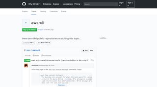 
                            7. aws-cli · GitHub Topics · GitHub