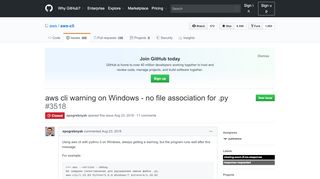 
                            8. aws cli warning on Windows - no file association for .py ...